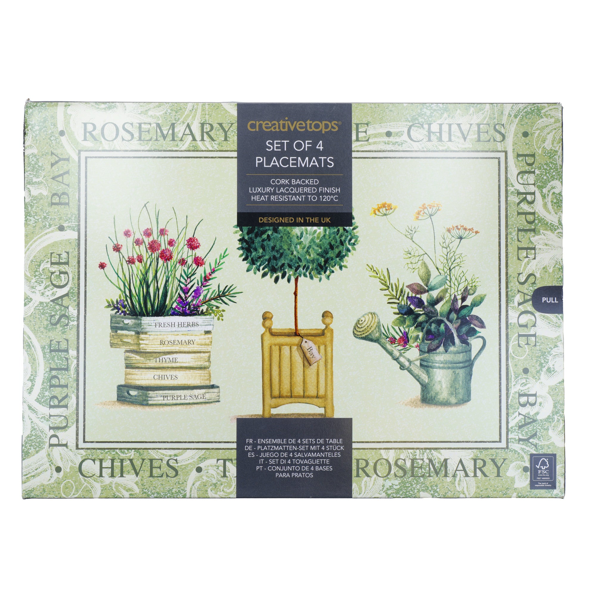 Creative Tops Topiary Pack Of 4 Large Premium Placemats CookServeEnjoy