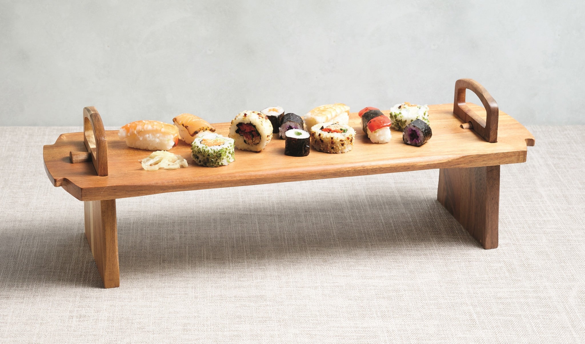 Raised Wooden Serving Platter Artesà Extra Large Acacia Wood