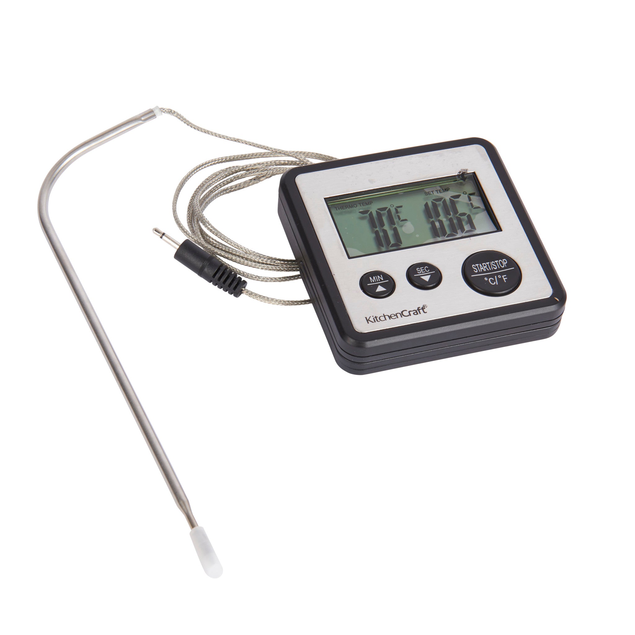 KitchenCraft Digital Cooking Thermometer and Timer CookServeEnjoy