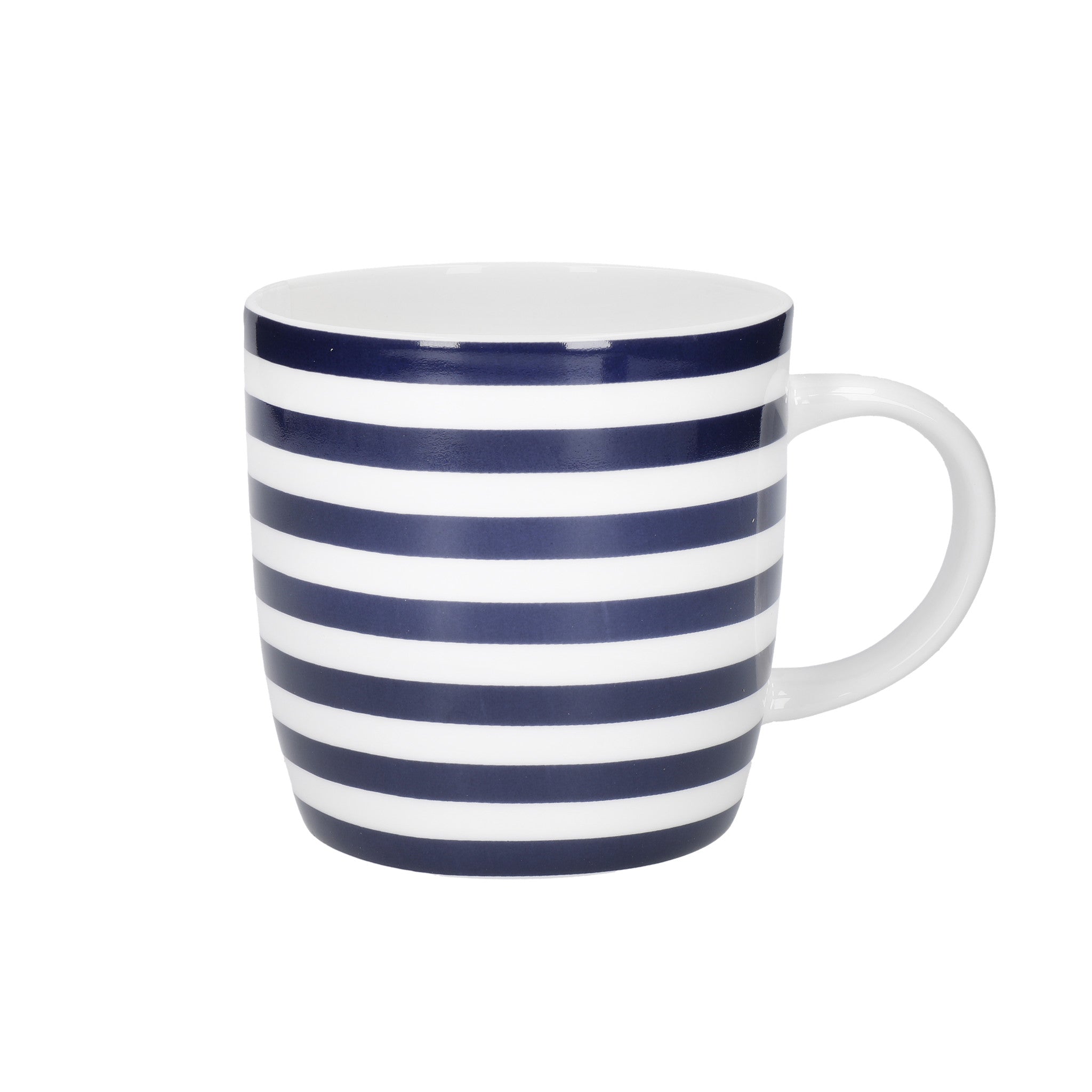KitchenCraft Navy Blue and White Stripe Mugs Set of 4 CookServeEnjoy