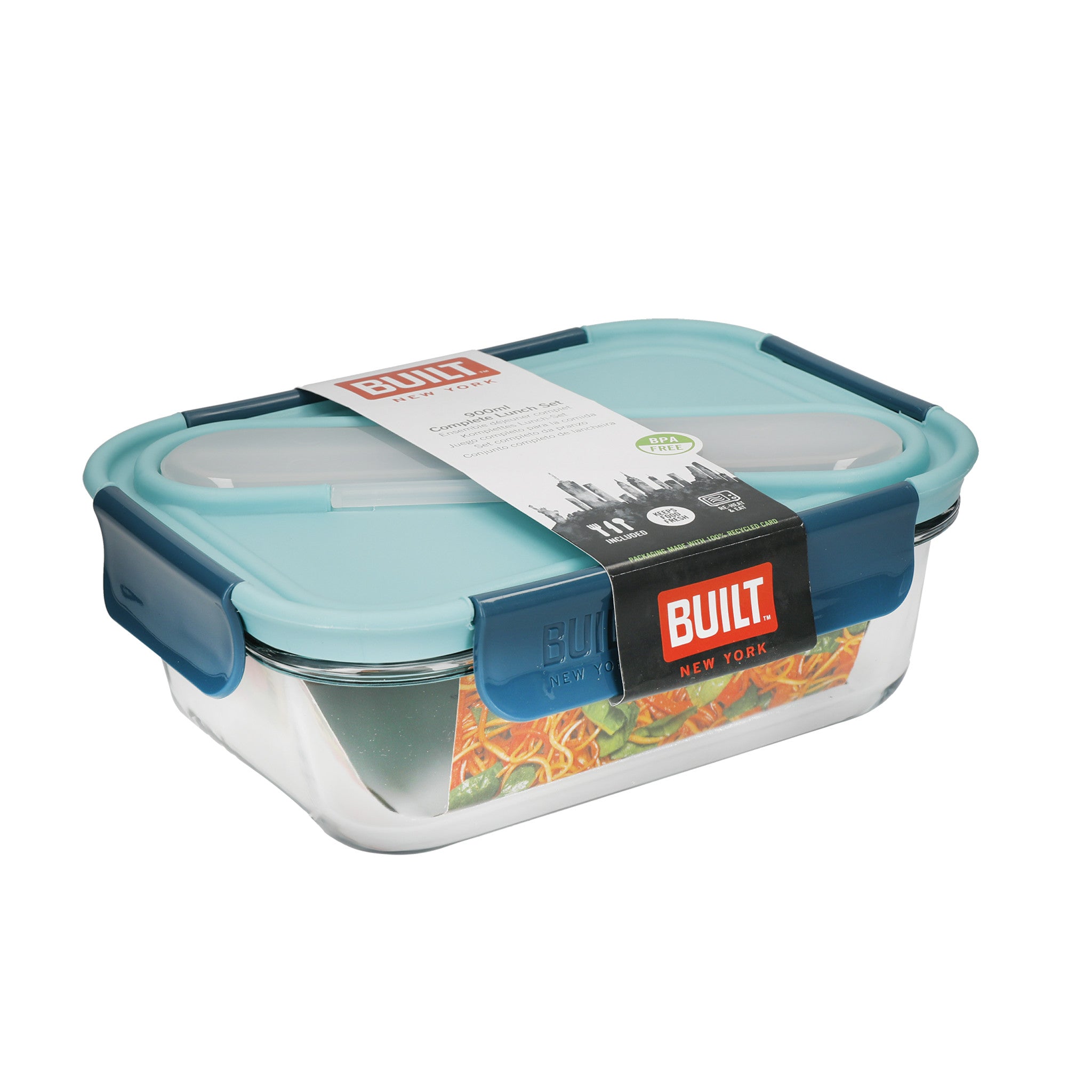 Built Professional 1 Litre Lunch Box with Cutlery Black