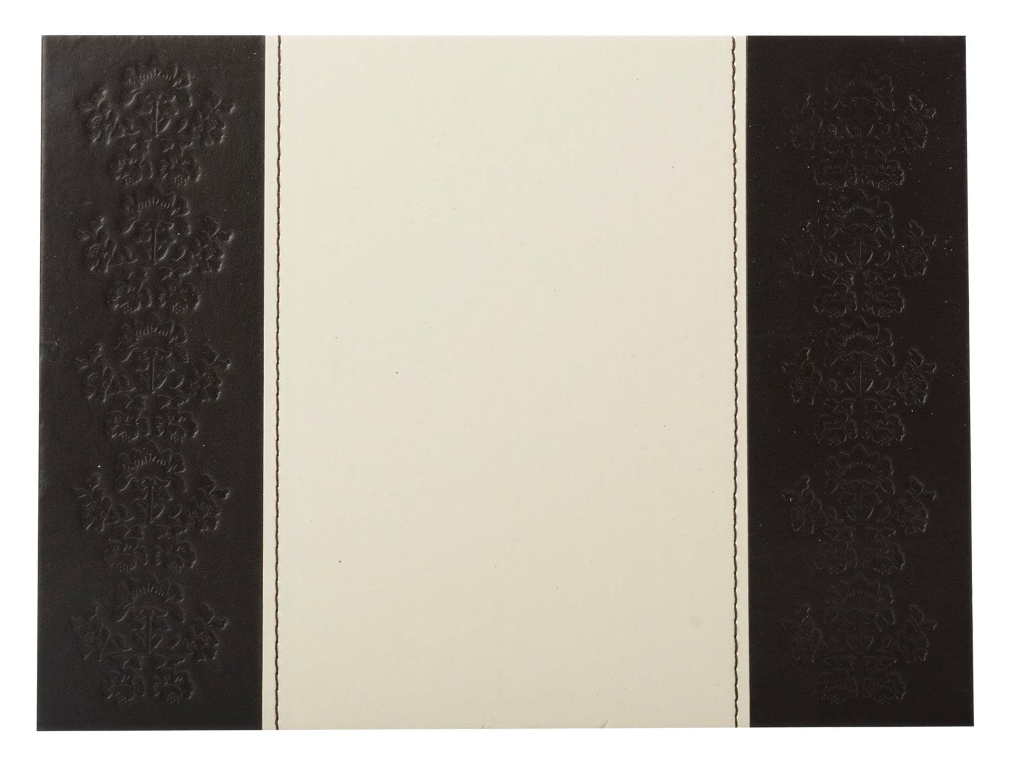 Creative Tops Embossed Large Faux Leather Placemats Brown and Cream