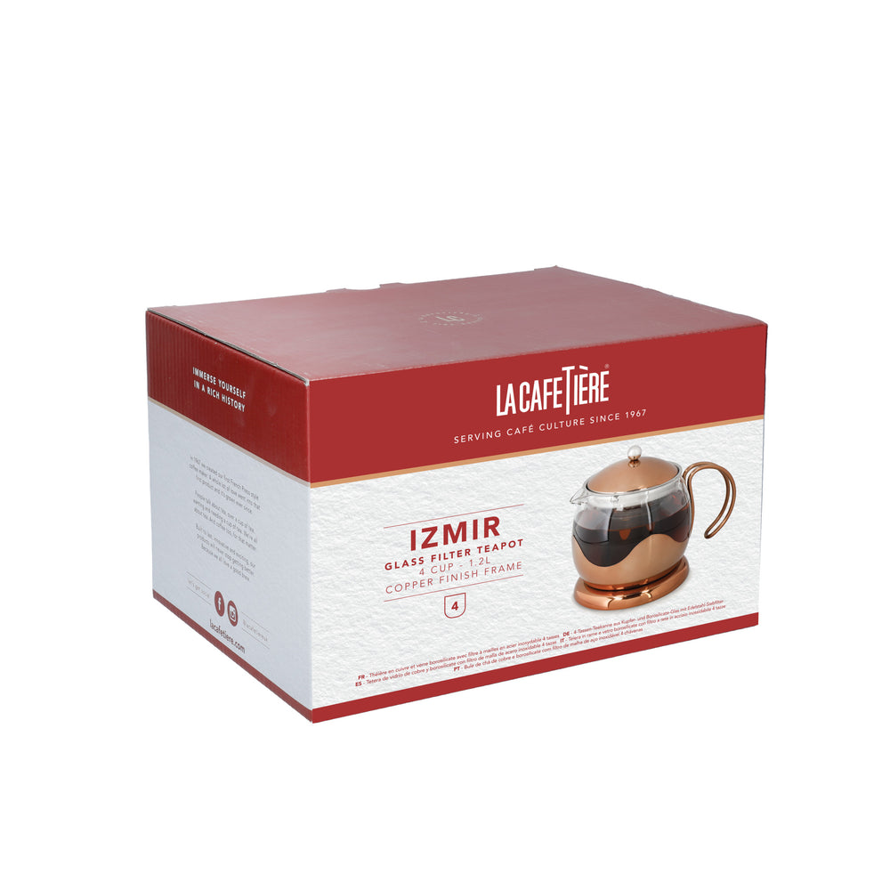 La Cafetière Izmir 1.2L Glass Teapot with Infuser - Copper