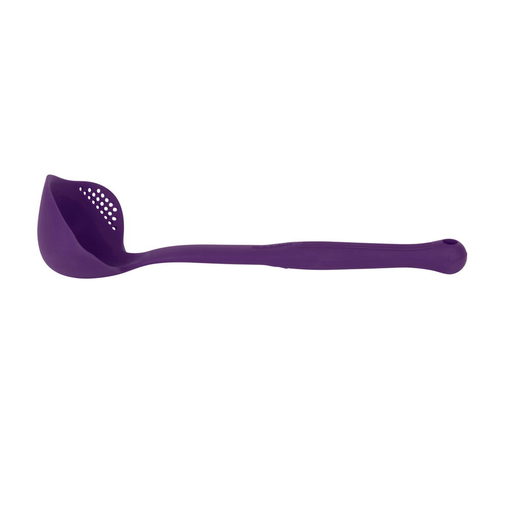 Colourworks Purple Silicone Ladle with Pouring Spout and Straining Holes