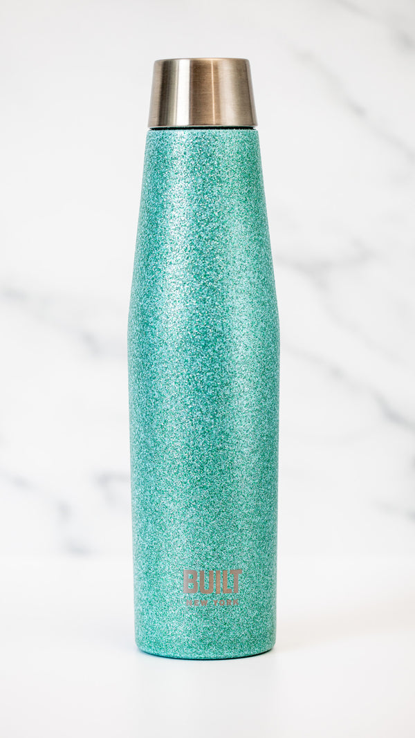 BUILT Apex 540ml Insulated Water Bottle, BPA-Free 18/8 Stainless Steel - 'Aqua Glitter' image 2