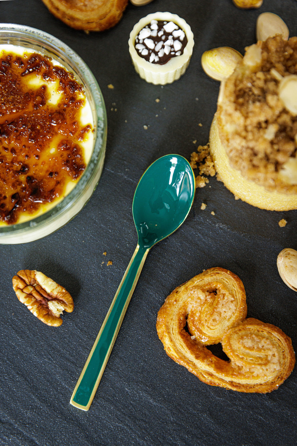 Artesà Set of Teaspoons - Green and Gold, 4 Pieces