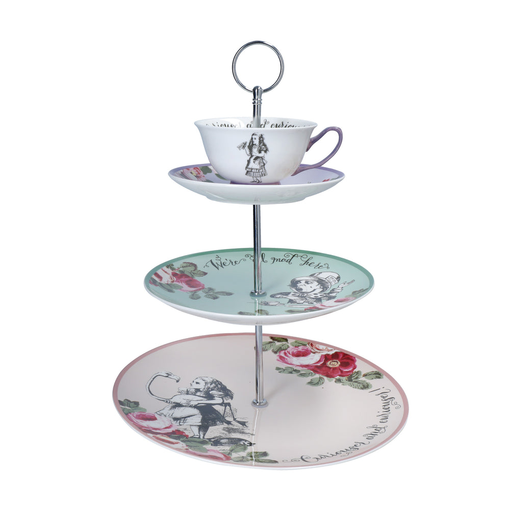 Mikasa and the V&A Alice In Wonderland Bone China 3-Tier Cake Stand image 1
