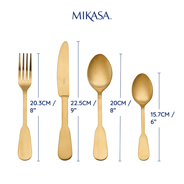 Mikasa Soho Gold Stainless Steel Cutlery Set, 16 Piece image 7