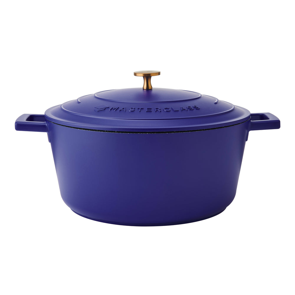 MasterClass Electric Blue Cast Aluminium Casserole Dish, 5L image 1