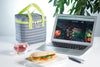 KitchenCraft Lunch Grey Stripy 5 Litre Cool Bag with Lime Handles image 2