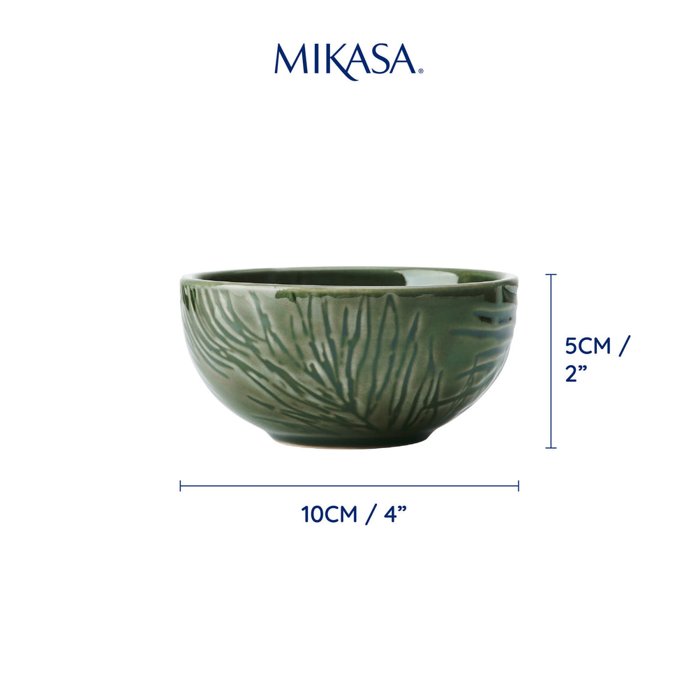 Mikasa Jardin Stoneware Dip Bowls, Set of 4, 10cm, Green