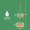 Natural Elements 2-Tier Natural Seagrass Hanging Planter