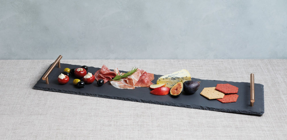 Artesà Hand Finished Serving Platter with Copper Handles