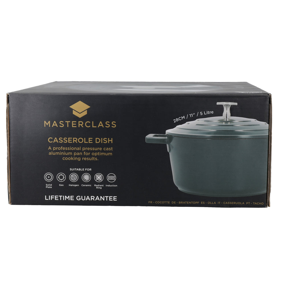 MasterClass Hunter Green Cast Aluminium Casserole Dish, 5L