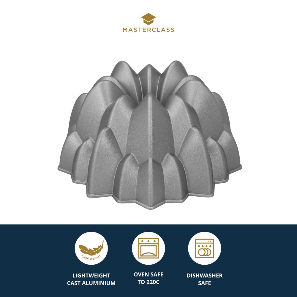 MasterClass Cast Aluminium Decorative Peak Cake Tin, 24cm