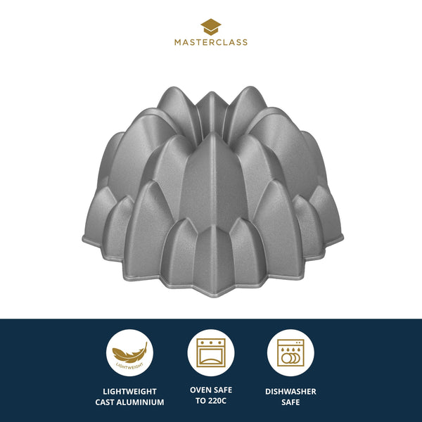 MasterClass Cast Aluminium Decorative Peak Cake Tin, 24cm image 7