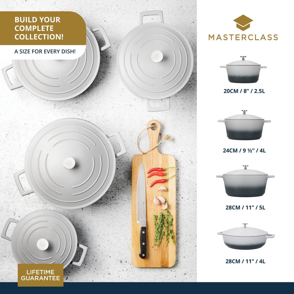 MasterClass Lightweight 2.5 Litre Casserole Dish with Lid - Ombre Grey