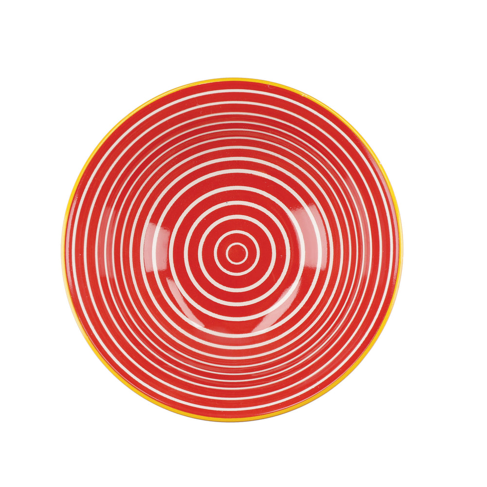 KitchenCraft Patterned Cereal Bowl Set in Gift Box, Ceramic, 'Monochrome' Designs, 15cm, 4 Pieces