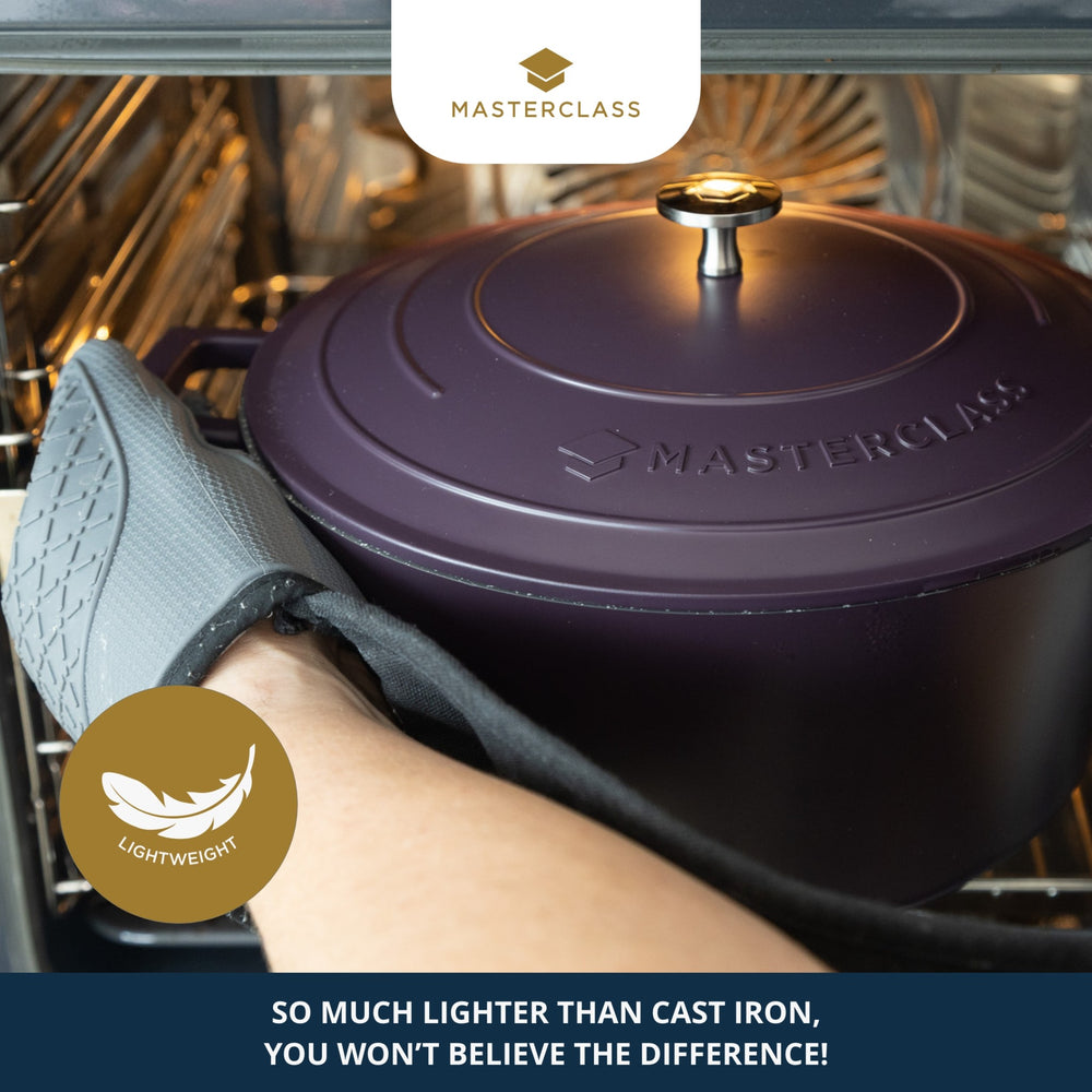 MasterClass Purple Cast Aluminium Casserole Dish, 28cm, 5L