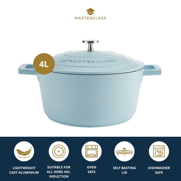 MasterClass Sky Blue Cast Aluminium Casserole Dish, 4L image 7