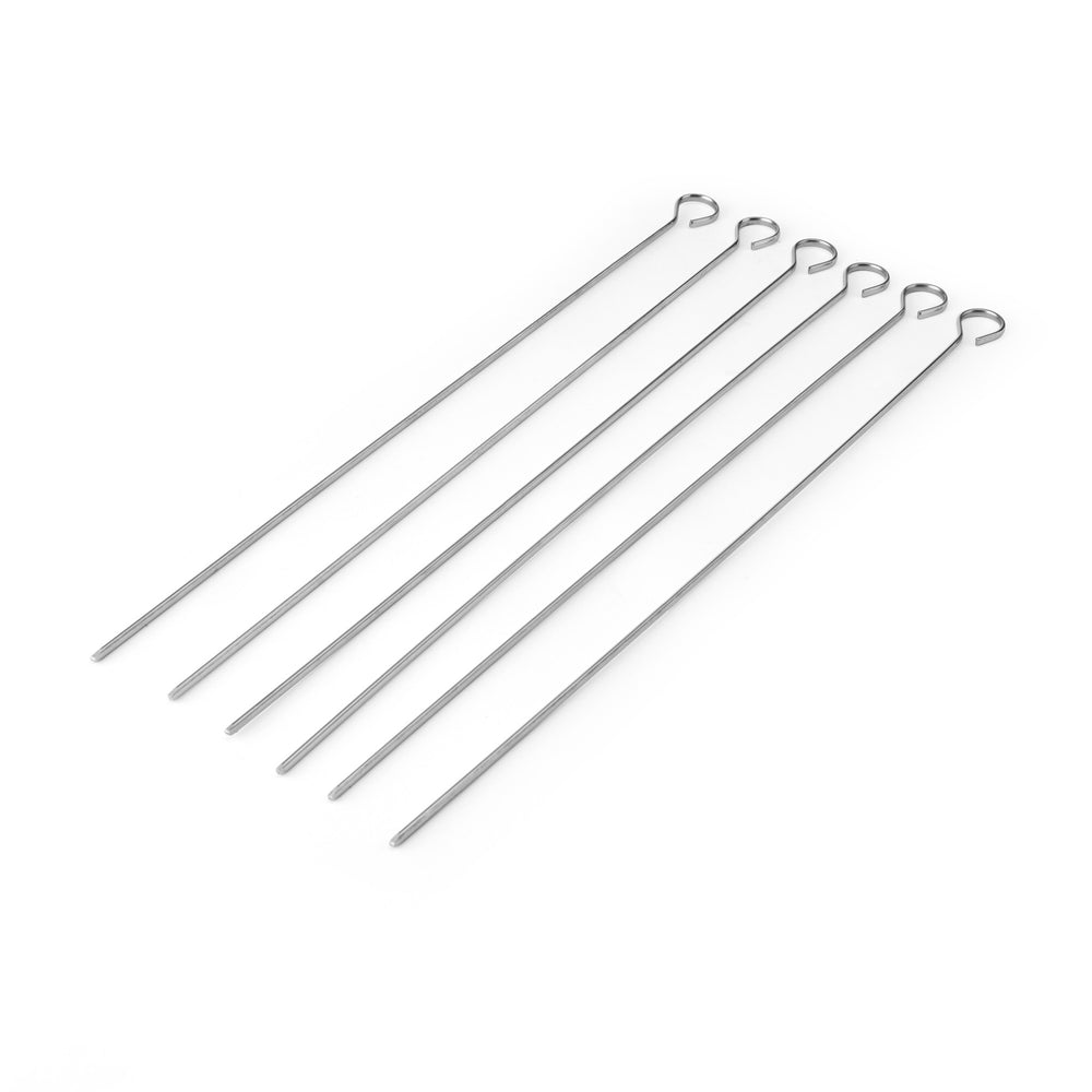 MasterClass Stainless Steel Flat Sided Skewers, Set of 6, 40cm