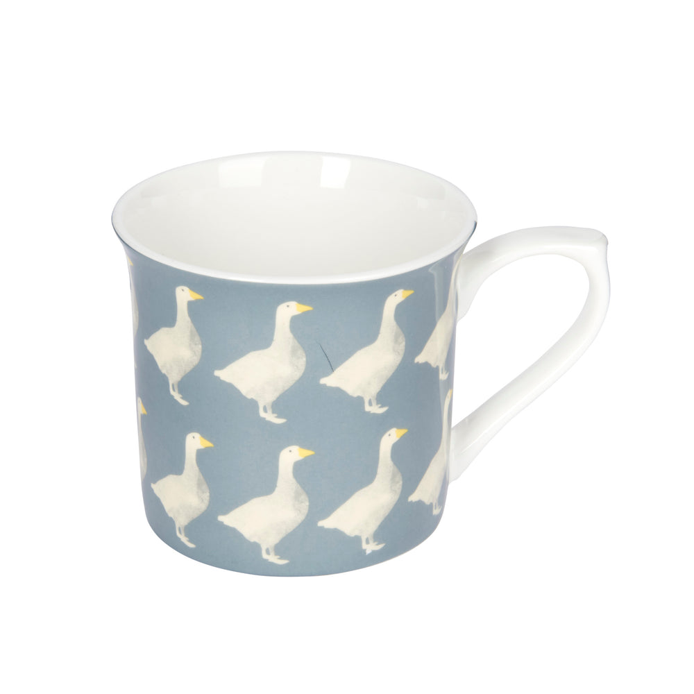 Set of 4 KitchenCraft Fluted China Geese Mugs