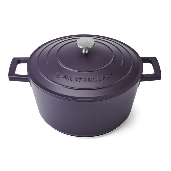 MasterClass Purple Cast Aluminium Casserole Dish, 24cm, 4L image 3