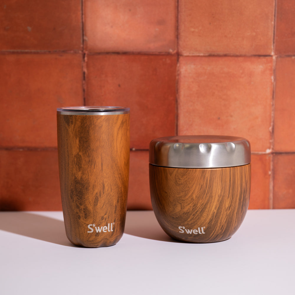 S'well 2pc On-The-Go Lunch Set with Teakwood Tumbler, 530ml and S'Well Eats Food Pot, 636ml