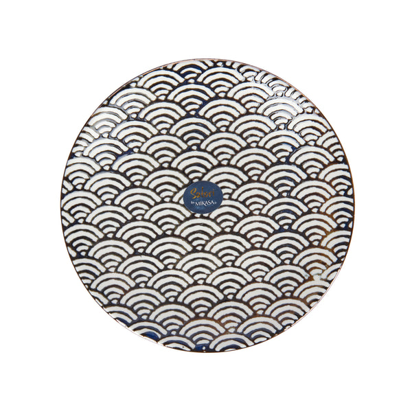 Set of 6 Mikasa Satori 22cm Porcelain Seigaiha Wave Side Plates image 2