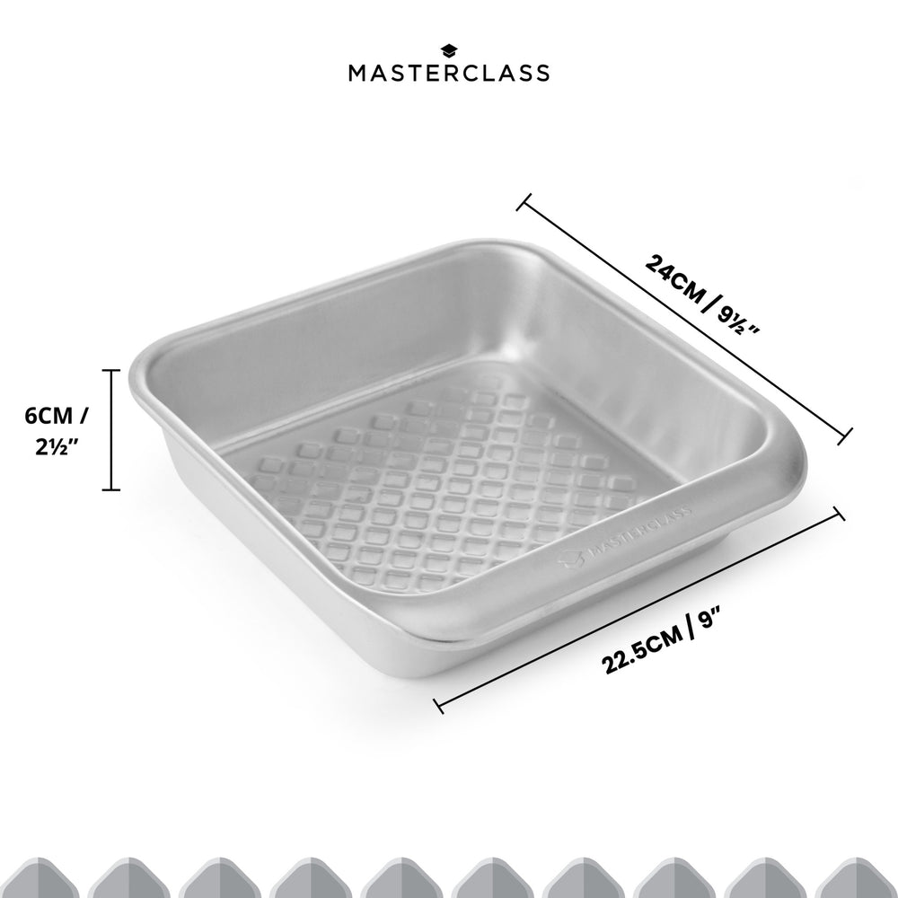 MasterClass Recycled Aluminium Square Baking Tin, 23cm