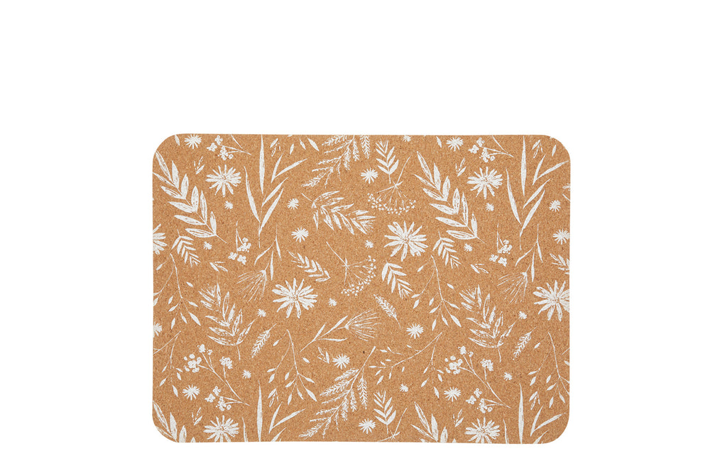 Natural Elements Set of 4 Biodegradable Cork Placemats, 21.5 x 19cm