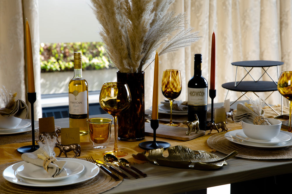 Artesà Tiered Serving Stand, 2 Slate Platters with Raised Metal Legs