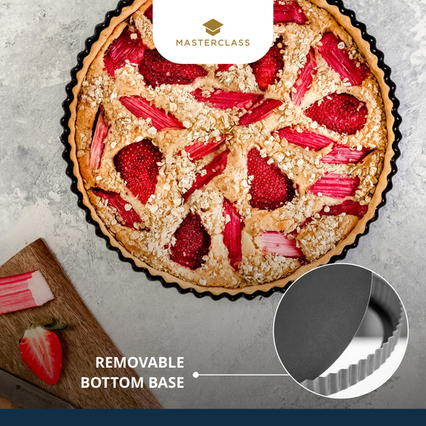 MasterClass Non-Stick Loose Base Fluted Quiche Tin, 23cm image 12