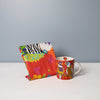2pc Tiger Tiger Tea Set with 370ml Porcelain Mug and Cotton Tea Towel - Love Hearts