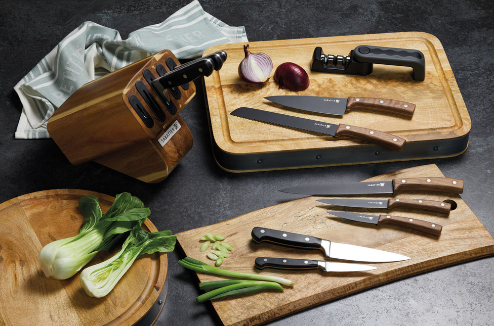 Sabatier Classic Edgekeeper Acacia 5 Piece Knife Block