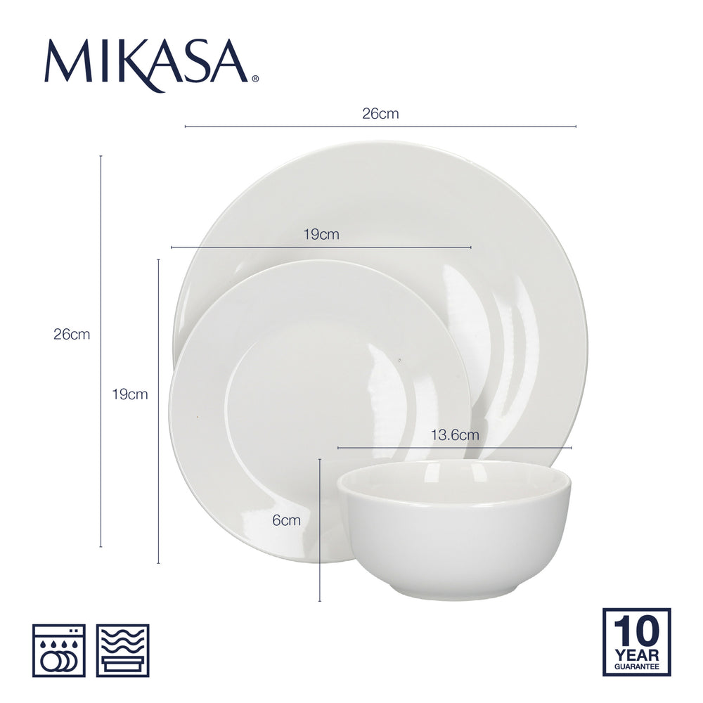 Mikasa Alexis Porcelain 12-Piece White Dinner Set