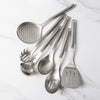 6pc Premium Stainless Steel Utensil Set with Slotted Spoon, Slotted Turner, Cooking Spoon, Ladle, Pasta Server & Strainer image 2