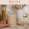 KitchenCraft Idilica Glass Storage Jar with Beechwood Lid and Bamboo Spoon, 1200ml image 10