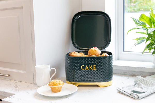 KitchenCraft Lovello Textured Hunter Green Cake Storage Tin image 6