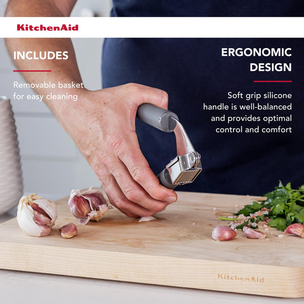 KitchenAid Soft Grip Garlic Press - Charcoal Grey image 9