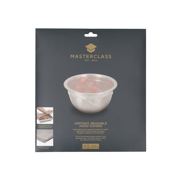 MasterClass Set of 4 Silicone Stretch Lids - Reusable Eco-Friendly Cling Film Alternatives image 4