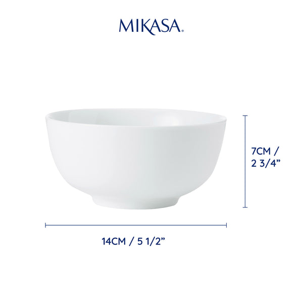 Mikasa Chalk Porcelain Cereal Bowls, Set of 4, 14cm, White image 8