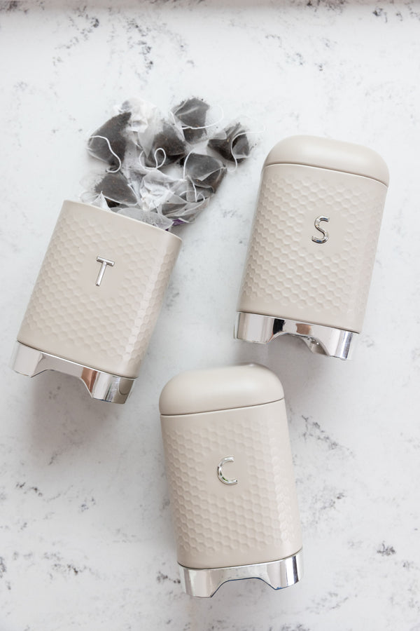 KitchenCraft Lovello Textured Latte Cream Tea / Coffee / Sugar Canisters image 5