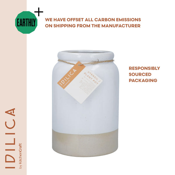 KitchenCraft Idilica Stoneware Utensil Holder, Cream image 10