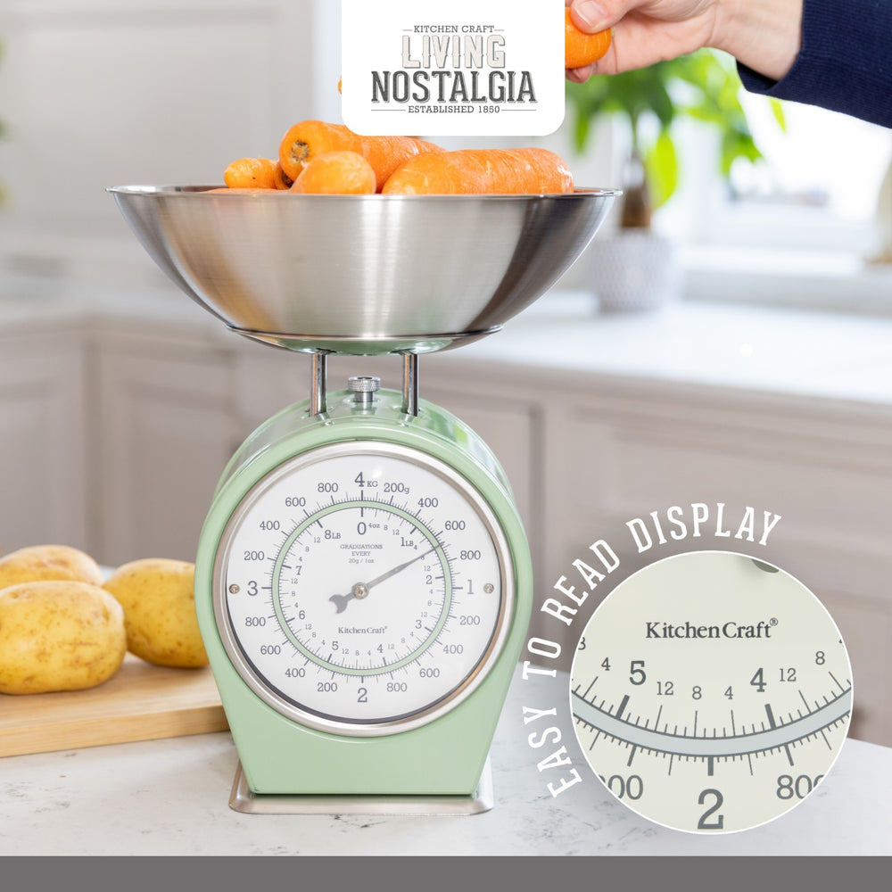 Living Nostalgia Mechanical Kitchen Scales - English Sage Green