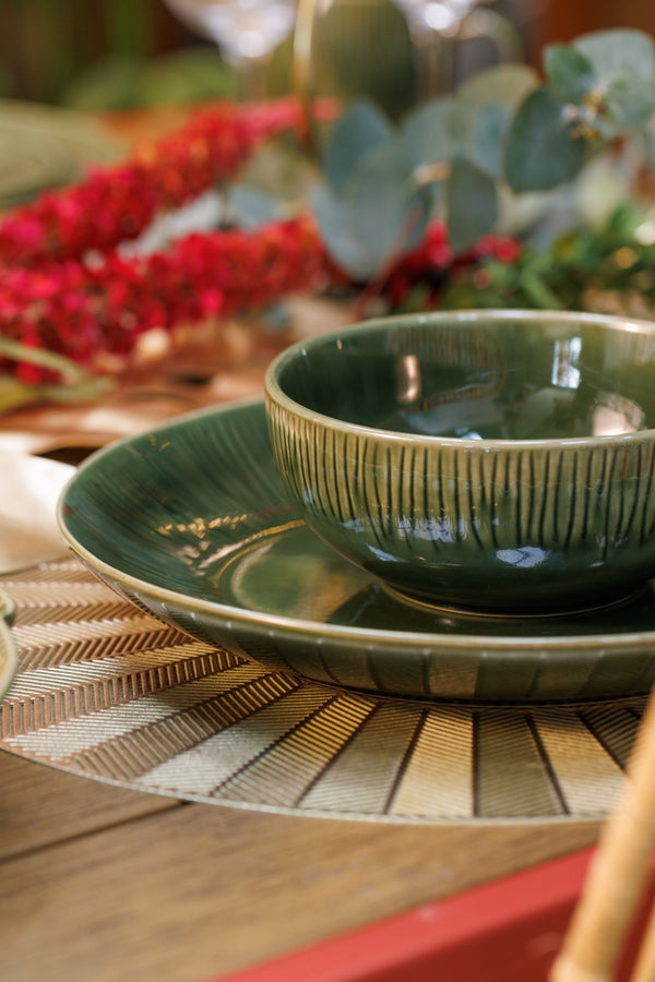 Mikasa Jardin Stoneware Cereal Bowls, Set of 4, 15cm, Green image 2