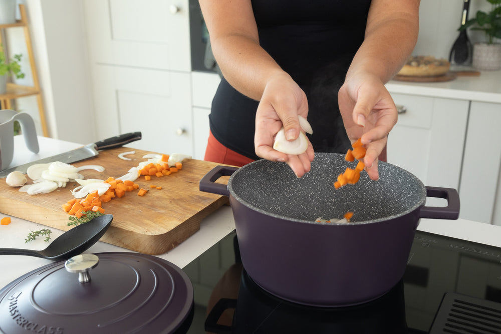 MasterClass Purple Cast Aluminium Casserole Dish, 24cm, 4L