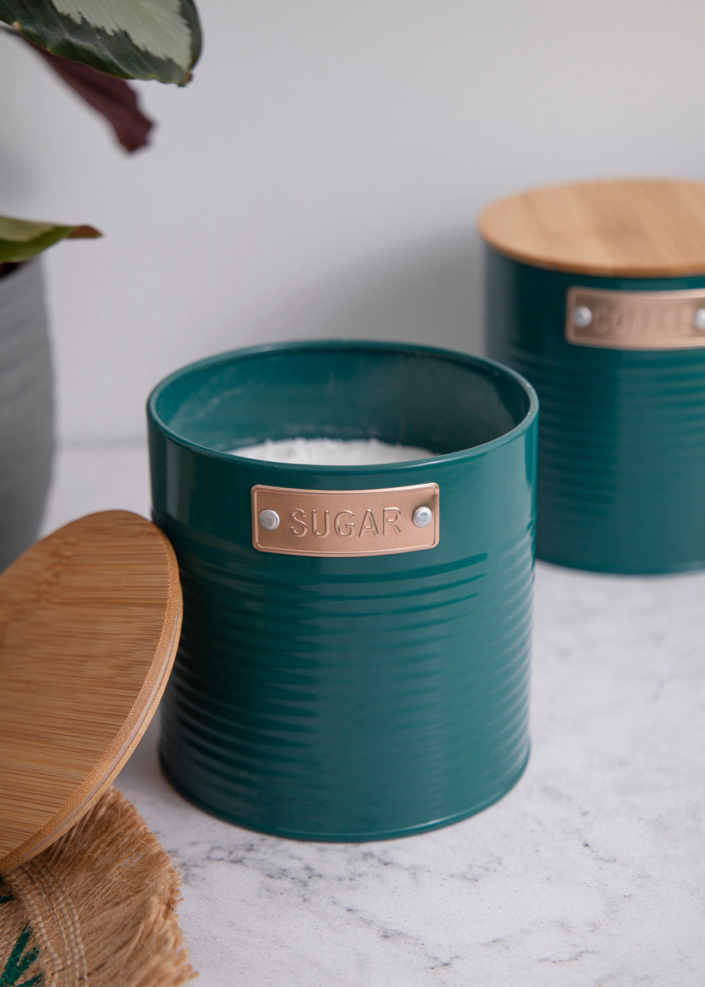 KitchenCraft Tea, Coffee and Sugar Canisters - 1 L, Teal, Set of 3