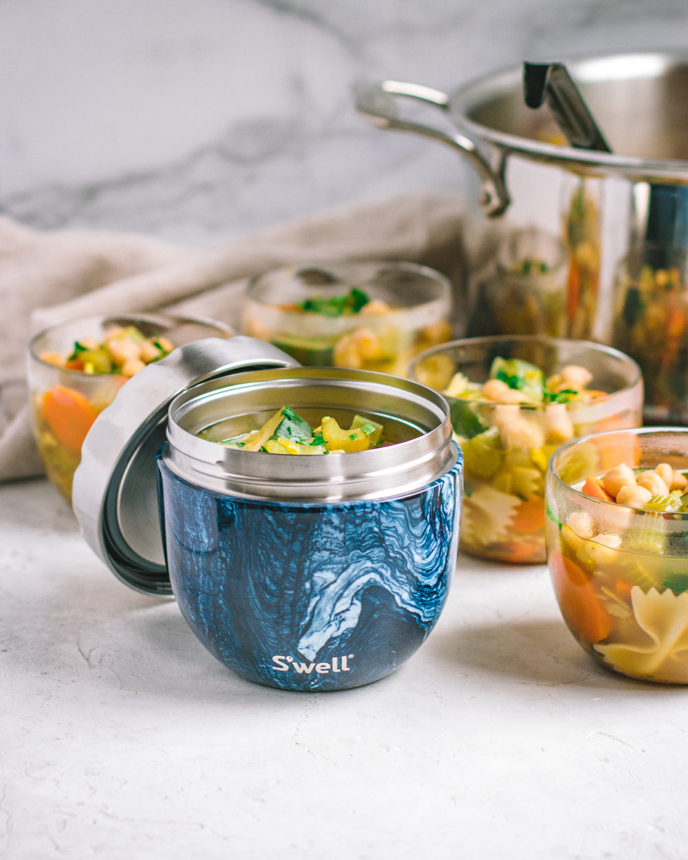 Azurite Marble S’well Eats 2-in-1 Food Bowl, 636ml