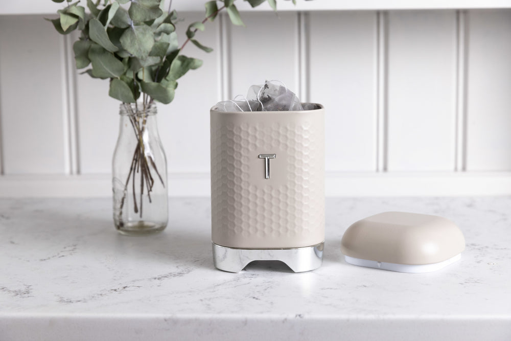 KitchenCraft Lovello Textured Latte Cream Tea Caddy